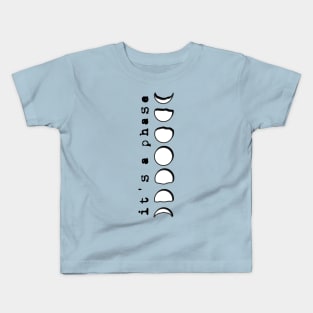 Blue Moon Phases Space Pun Kids T-Shirt